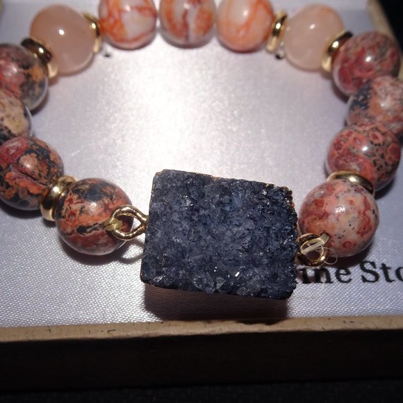 Natural Elements Genuine Stone Druzy Bracelet - Picture 2 of 5